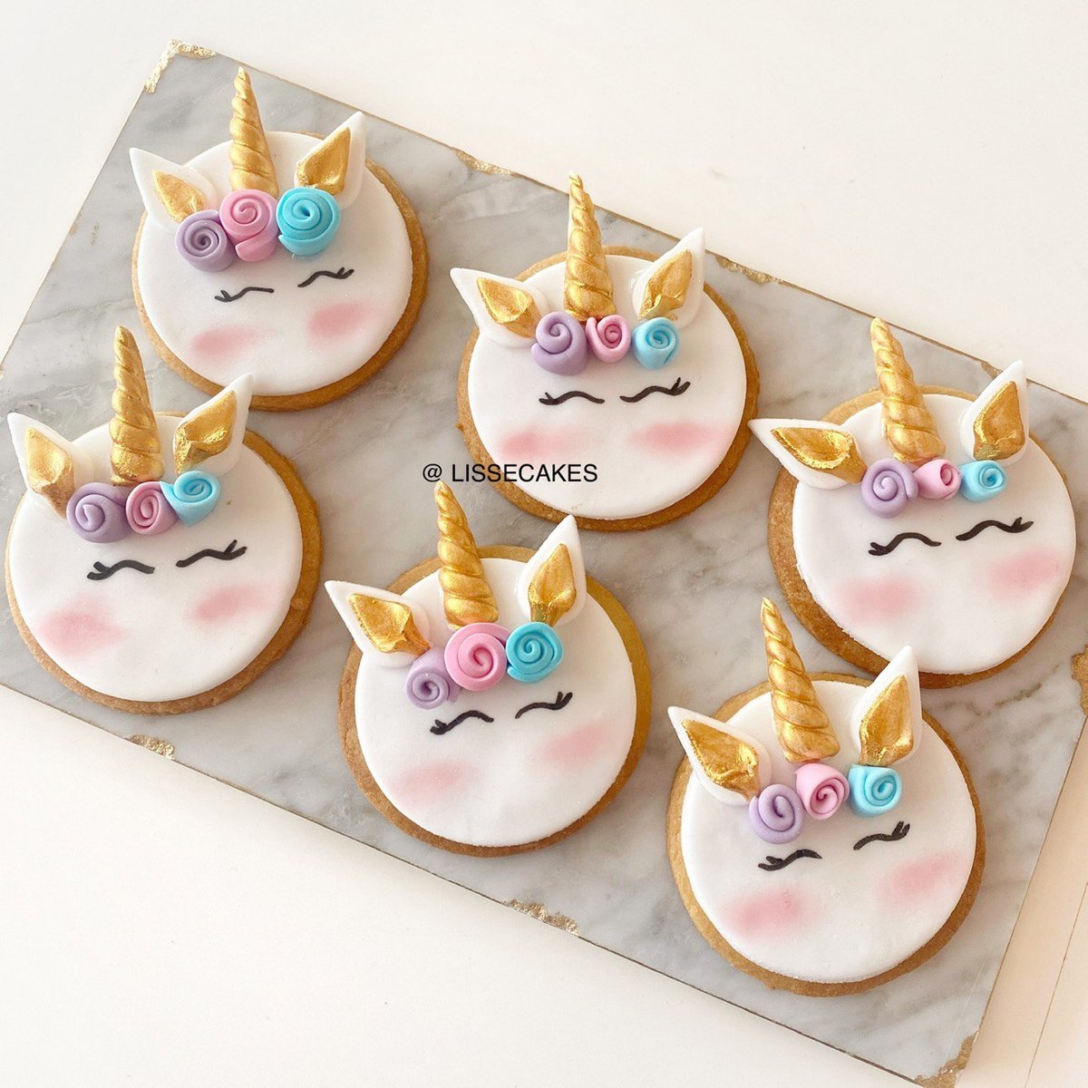 Smiling Unicorn Sugar Cookies