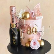 Gardenous Moet Floral Cake in Pink