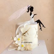 Ivory Bride-To-Be Floral Cake