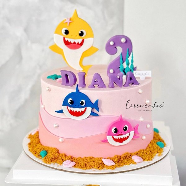 Baby Shark Inspired Cake in Pink