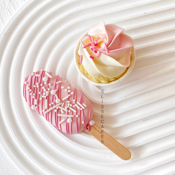 Floral Initial Pinata Cake in Pink