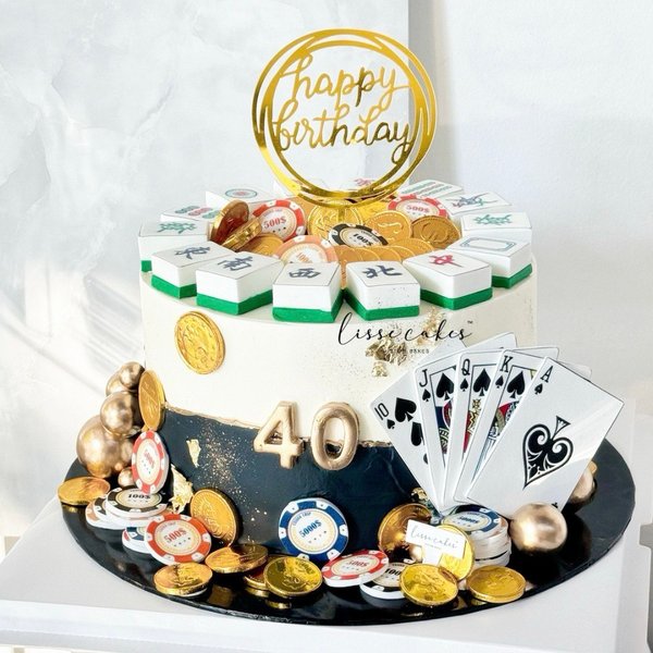 [Customisable] Casino x Mahjong Cake