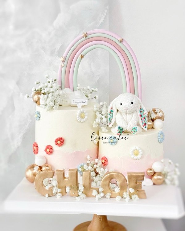 [Customisable] Duo Cake in Bunny Theme