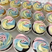 Mini Pastel Rainbow Cupcakes