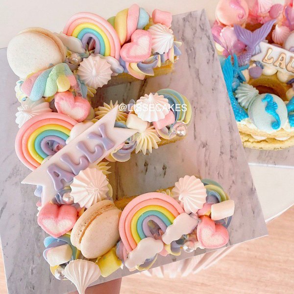 Suzy Rainbow Letter Cake