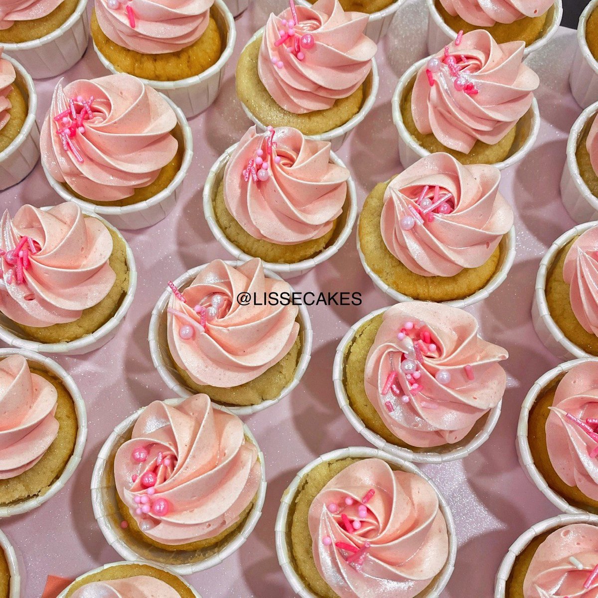 Mini Pastel Pink Cupcakes
